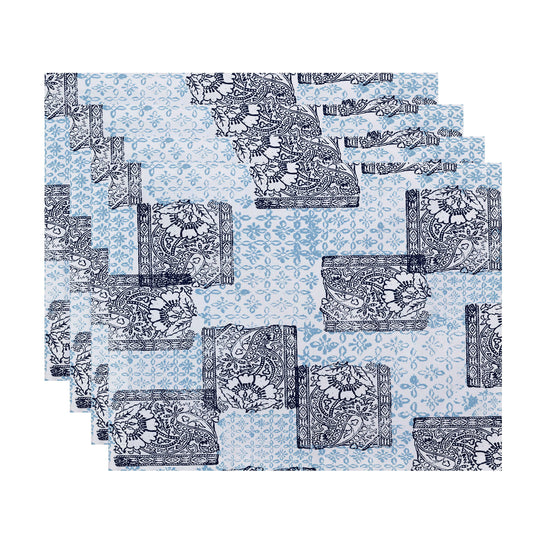 Simply Daisy, 18 x 14 inch, Patches Placemat (set of 4), Navy Blue