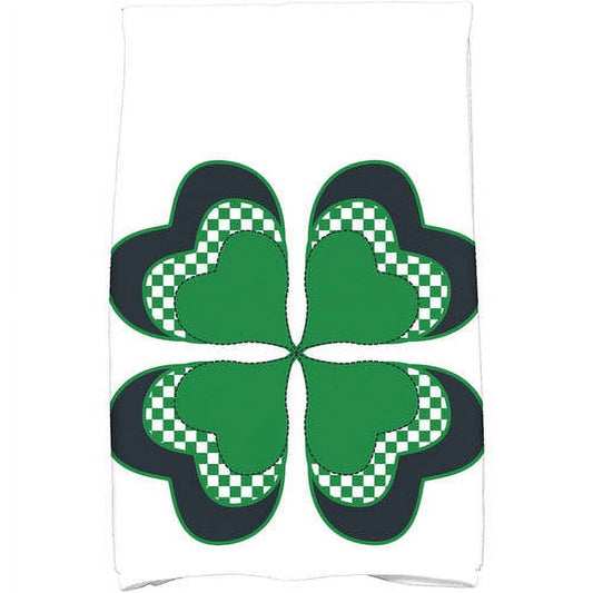 Simply Daisy 18" x 30" 4 Leaf Clover Holiday Floral Print Hand Towel
