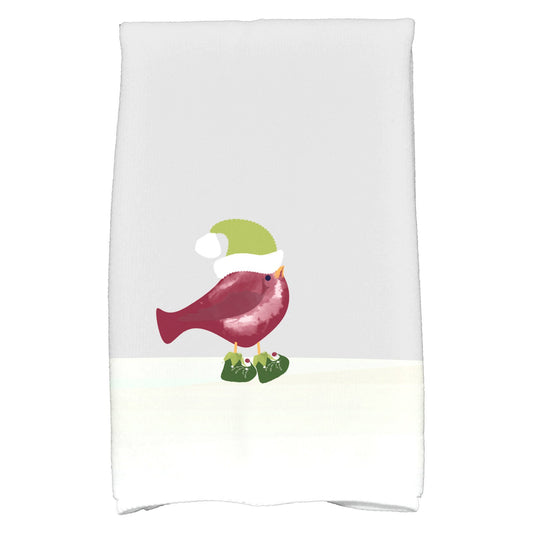 Simply Daisy 18" x 30" Merry Christmas Bird Animal Print Hand Towel