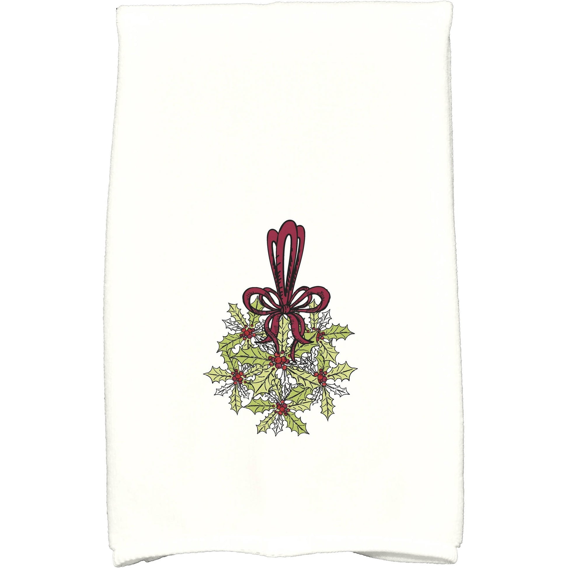 Simply Daisy 18" x 30" Traditional Mistletoe Holiday Floral Print Kitchen Towel