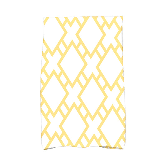 Simply Daisy, 18" x 30" inch, Square in St. Louis Geometric Print Hand Towel, Yellow