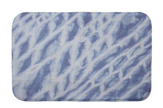 Simply Daisy 24" x 17" Plush Microfiber Blue Shibori Stripe Bath Mat