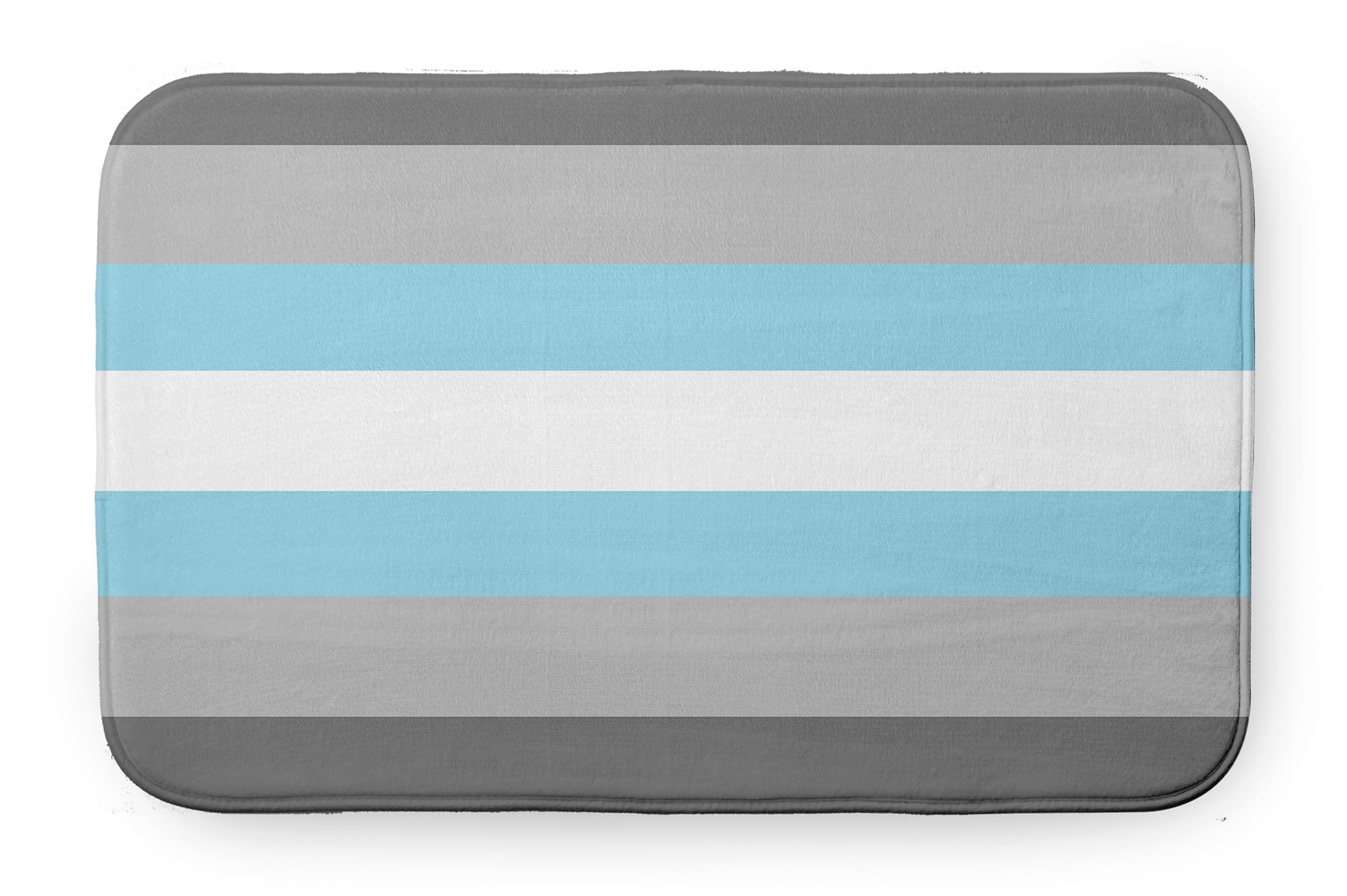Simply Daisy 24" x 17" Plush Microfiber Gray/Blue/White Demi Boy Striped Bath Mat