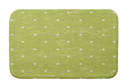 Simply Daisy 24" x 17" Plush Microfiber Green Dorothy Dot Bath Mat