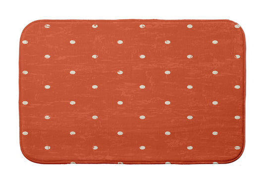 Simply Daisy 24" x 17" Plush Microfiber Orange Dorothy Dot Bath Mat