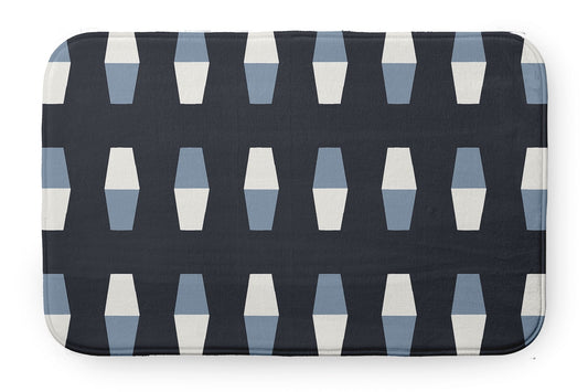 Simply Daisy 34" x 21" Bowling Pins Bathmat, Shark Blue
