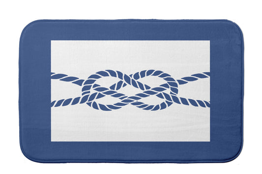 Simply Daisy 34" x 21" Plush Microfiber Blue Nautical Knot Bath Mat