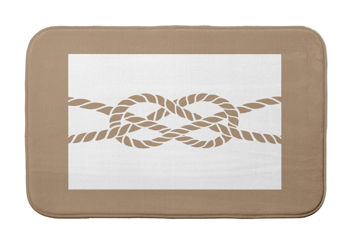 Simply Daisy 34" x 21" Plush Microfiber Brown Nautical Knot Bath Mat