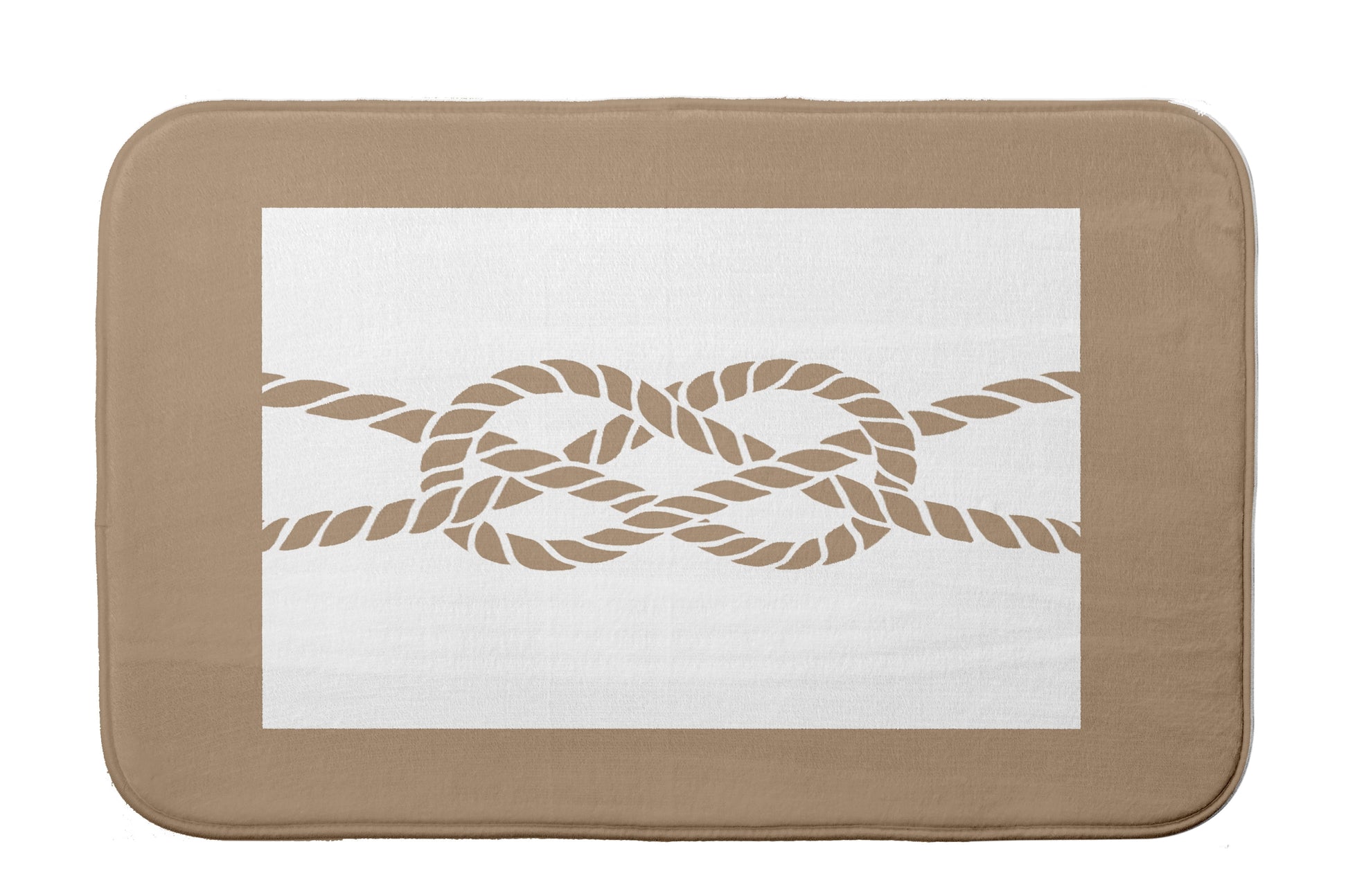 Simply Daisy 34" x 21" Plush Microfiber Brown Nautical Knot Bath Mat