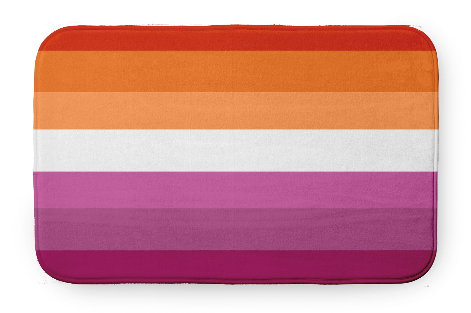 Simply Daisy 34" x 21" Plush Microfiber Orange/White/Pink Striped Bath Mat