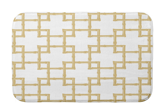 Simply Daisy 34" x 21" Plush Microfiber Yellow Bamboo Bath Mat