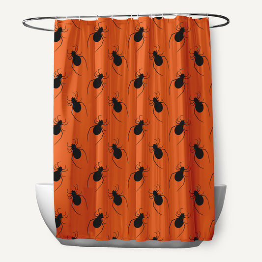 Simply Daisy 70" W x 73" H Spider Pattern Polyester Shower Curtain, Dusty Orange
