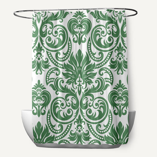 Simply Daisy 70" W x 73" L Alexys Polyester Shower Curtain, Green [1 Ct]