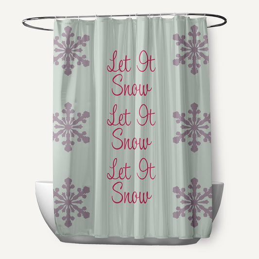 Simply Daisy 70" W x 73" L Let It Snow Polyester Shower Curtain, Breezy Green [1 Ct]