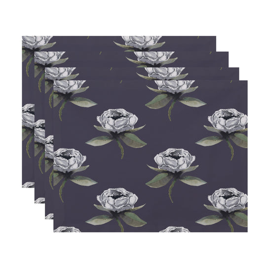 Simply Daisy Floral Bunch 18 x 14 Inch Purple Floral Print Placemat (Set of 4)