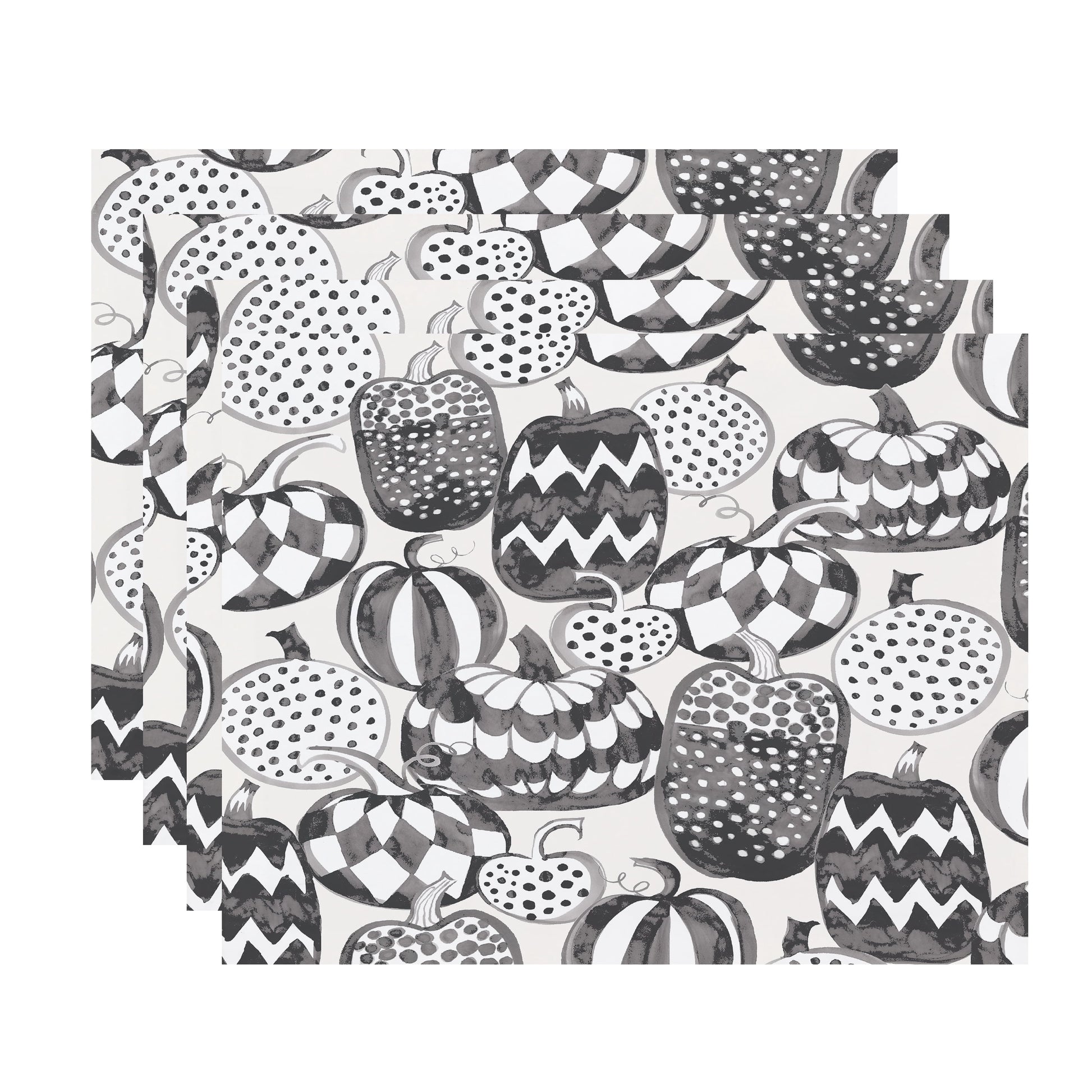Simply Daisy Pumpkins Galore 18x14 Inch Cream Halloween Print Placemat (Set of 4)