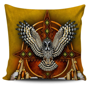 Snow Owl Dreamcatcher Native American Pillow Covers