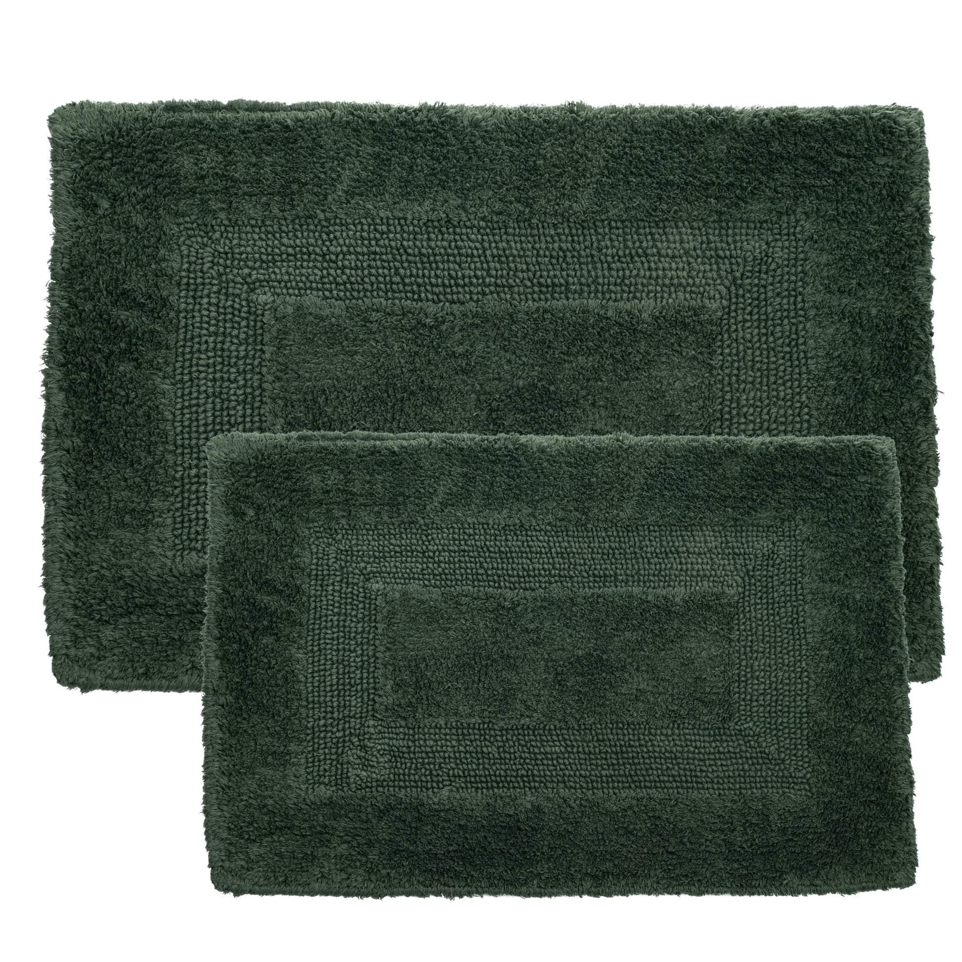 SH Juego de Alfombras Reversible de 2 Piezas 100% AlgodÃ³n - Verde