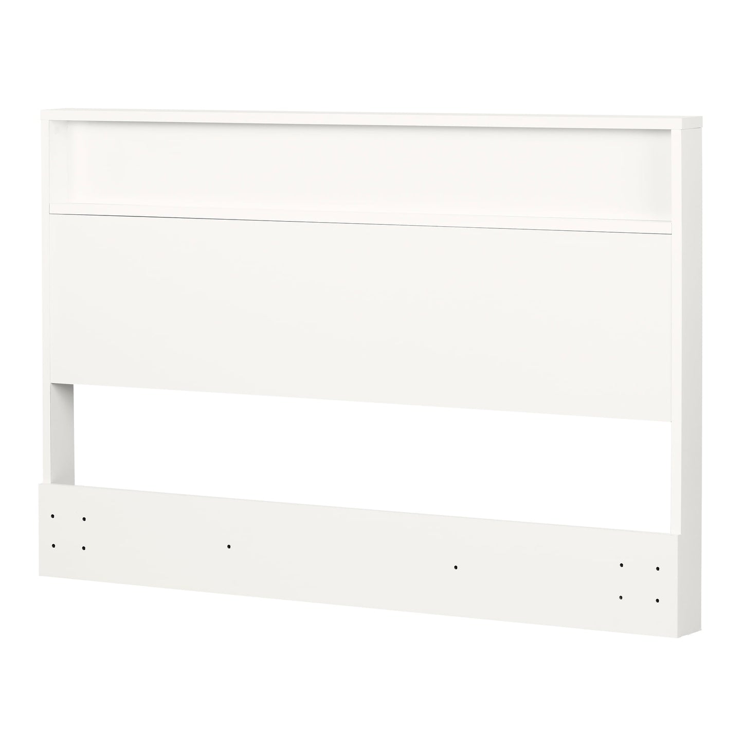 South Shore Kanagane Modern Full Headboard with Shelf, Pure White