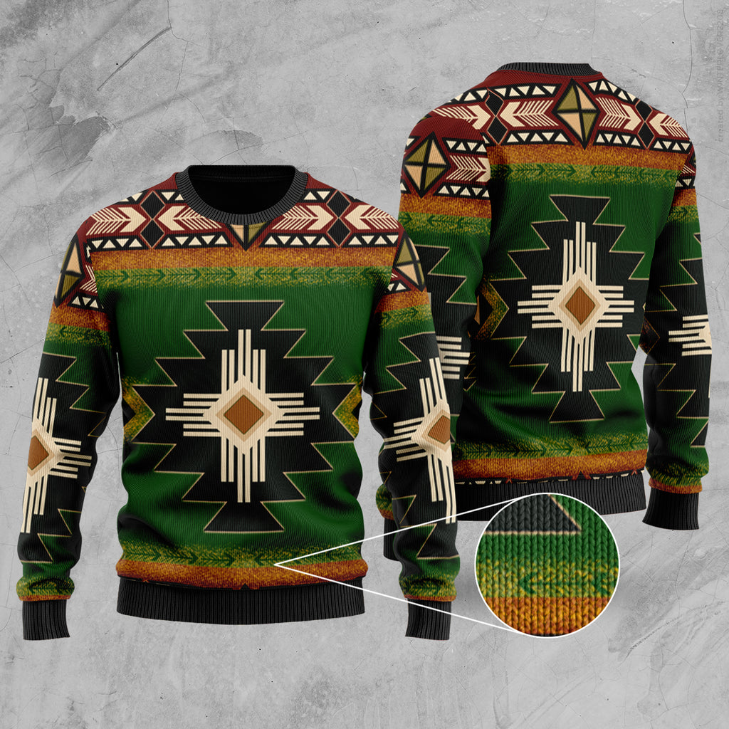 Southwest Green Symbol Native American Sweater NT-Sweater-435