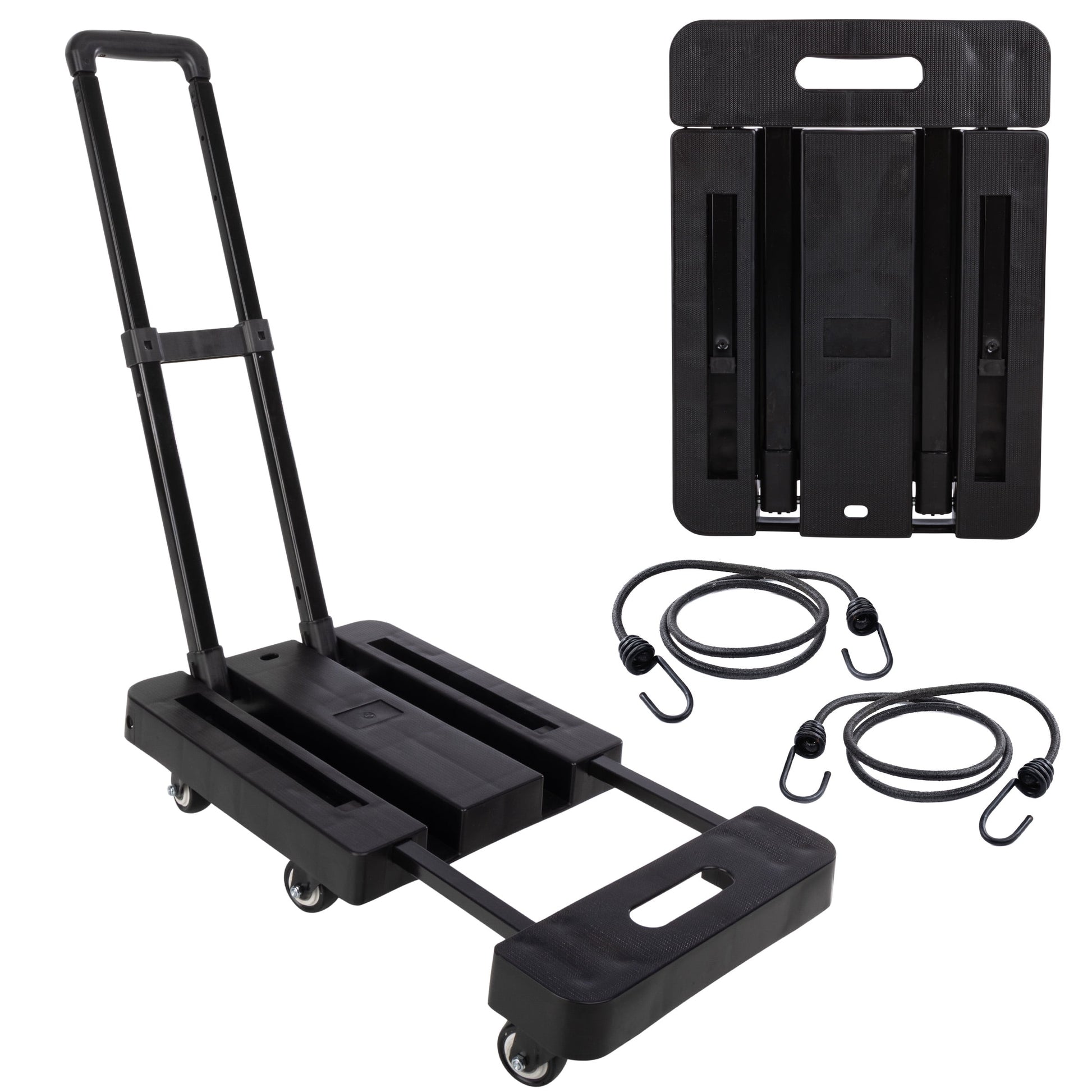 Stalwart Folding Hand Truck Dolly Cart with Wheels and 500lb Capacity