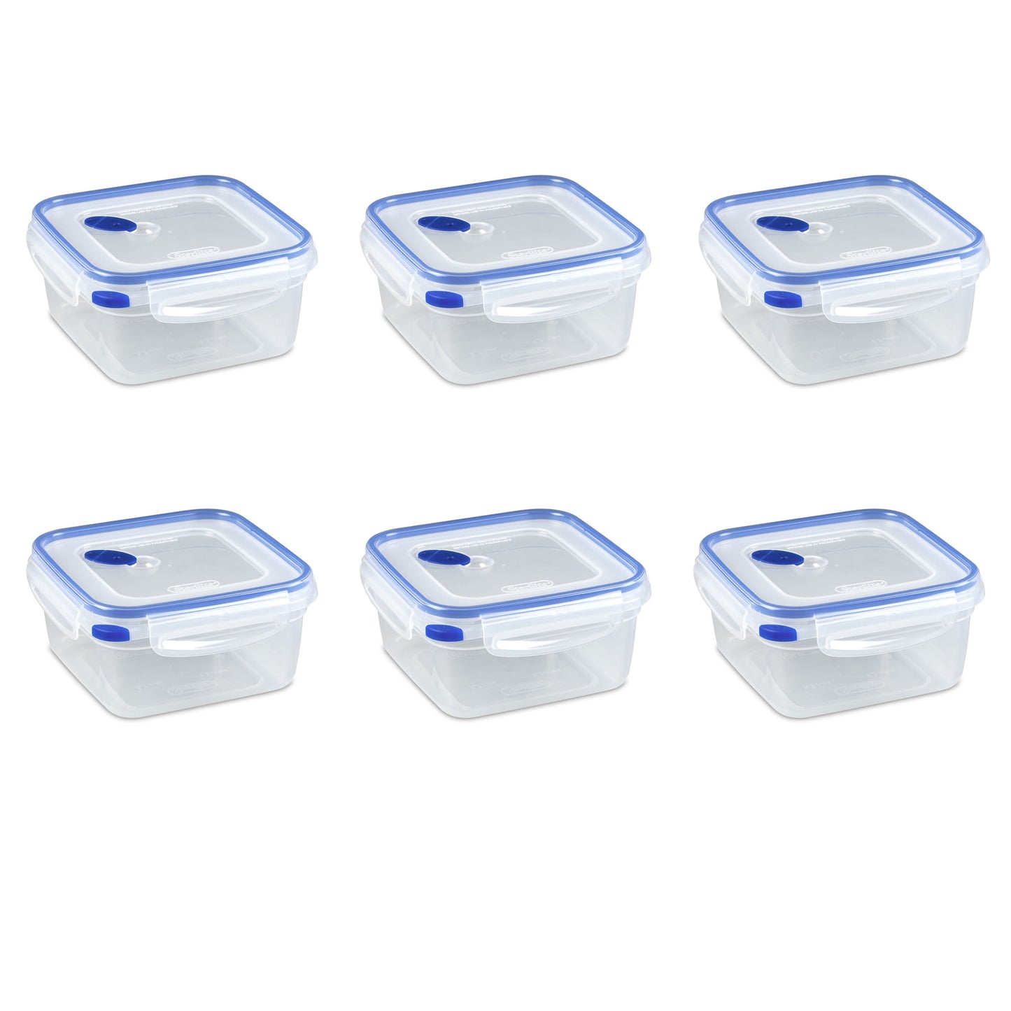 Sterilite Ultraâ€¢Sealâ„¢ 5.7 Cup Square, Latching Food Storage Container, Airtight Watertight Seal, Blue, 6 Count
