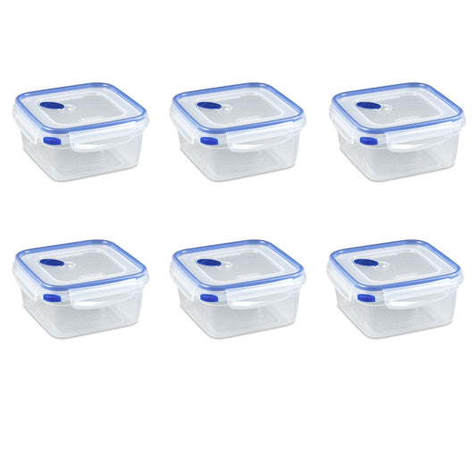 Sterilite Ultraâ€¢Sealâ„¢ 5.7 Cup Square, Latching Food Storage Container, Airtight Watertight Seal, Blue, 6 Count