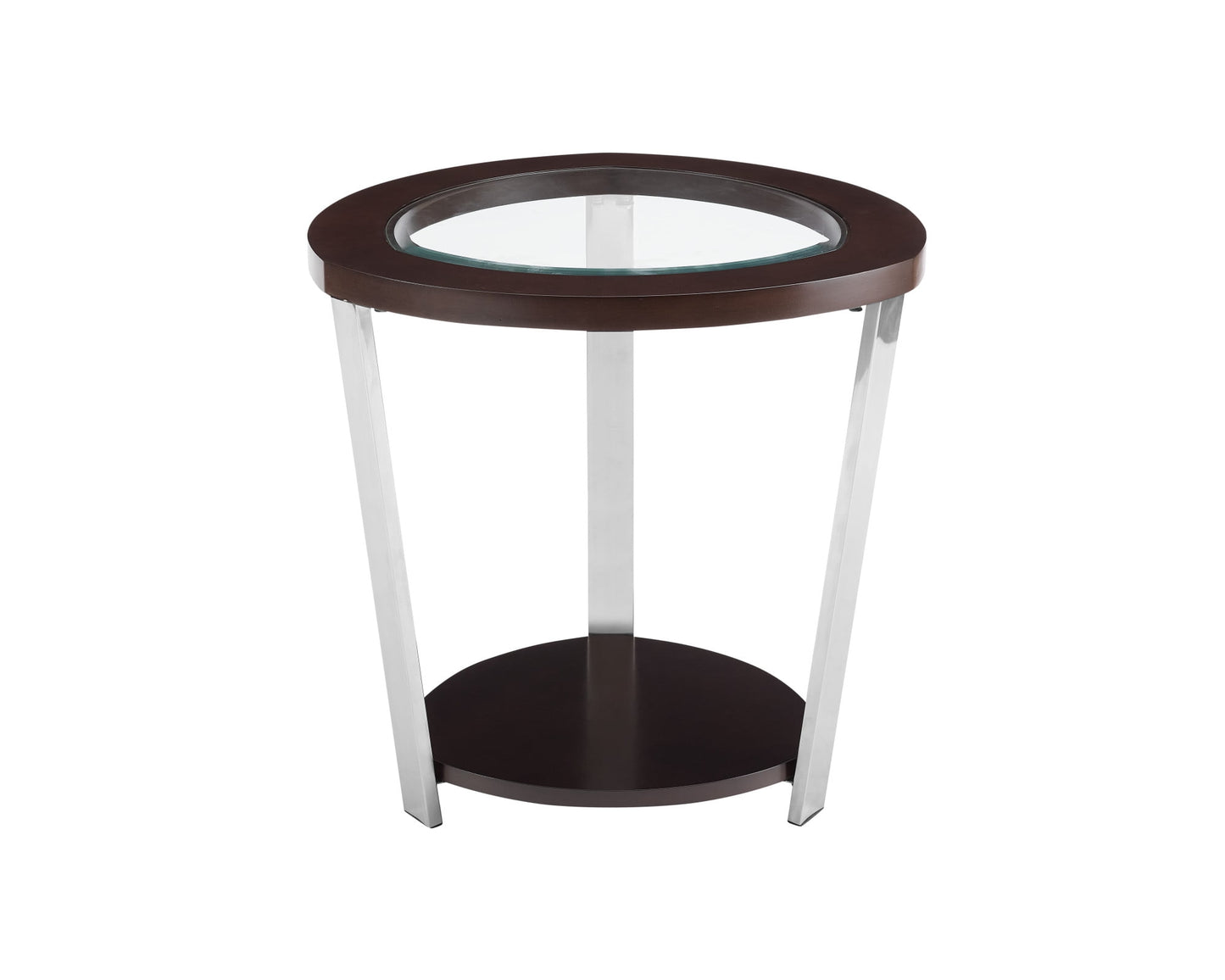 Steve Silver Duncan Contemporary 23" Round Wood End Table, Espresso