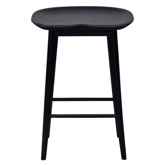 Steve Silver Hilton Black Solid Acacia Wood Counter Stool