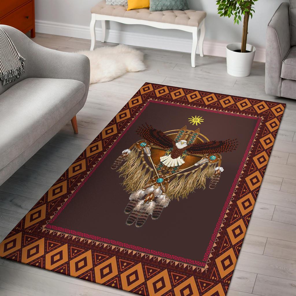 Sun Owl Dreamcatcher Native American Design Area Rug