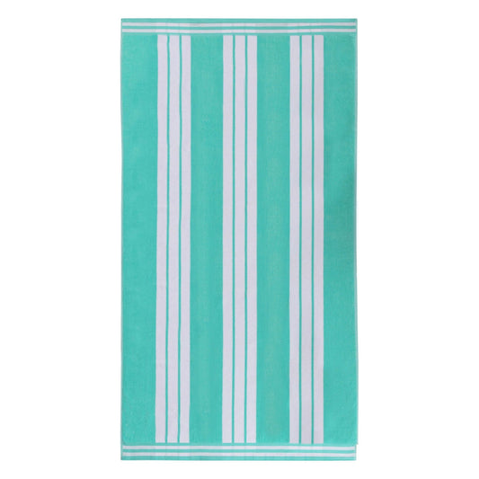 Superior Cotton Striped Oversized Beach Towel Set of 4, 34" x 64", Mint