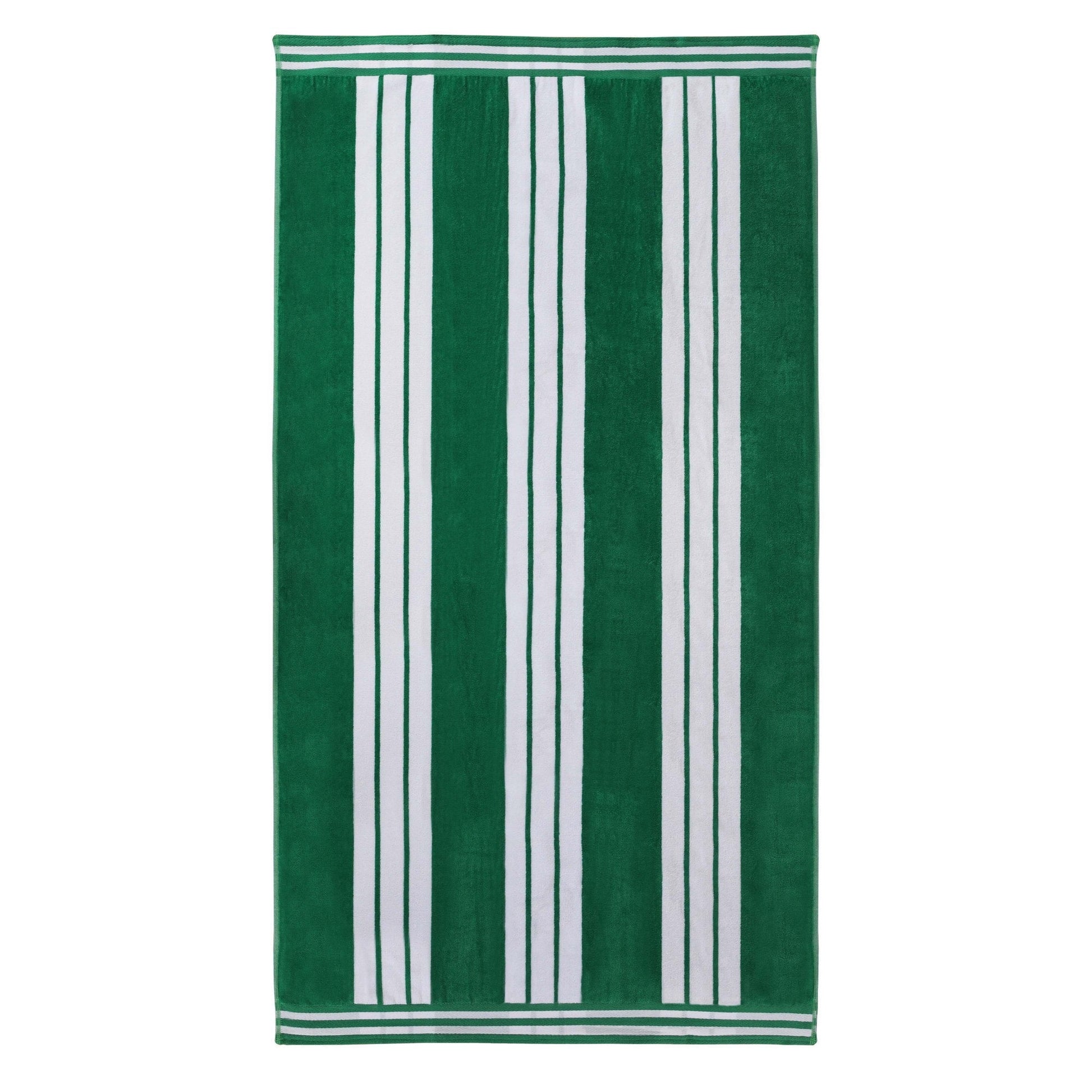Superior Cotton Striped Oversized Beach Towel Set of 6, 34" x 64", Dark Green