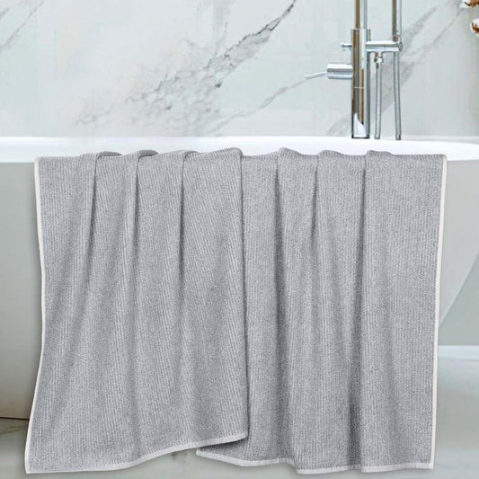 Superior Destin Viscose 2 Piece Cotton Blend Bath Sheet Set, Medium Weight Soft Towels, Denim Blue