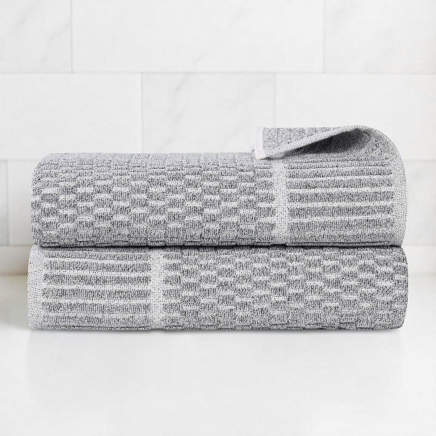 Superior Juno Viscose Cotton Blend Medium Weight Bath Towels, Set of 2, Charcoal