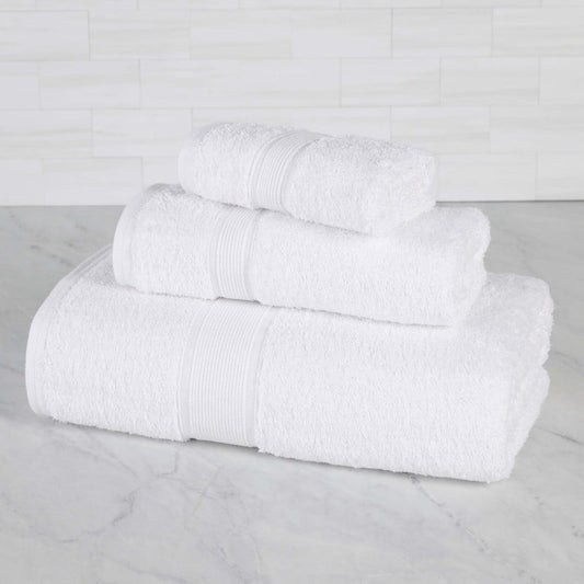 Superior Oregon Organic Cotton 3 Piece Towel Set, Soft Medium Weight Towels, White