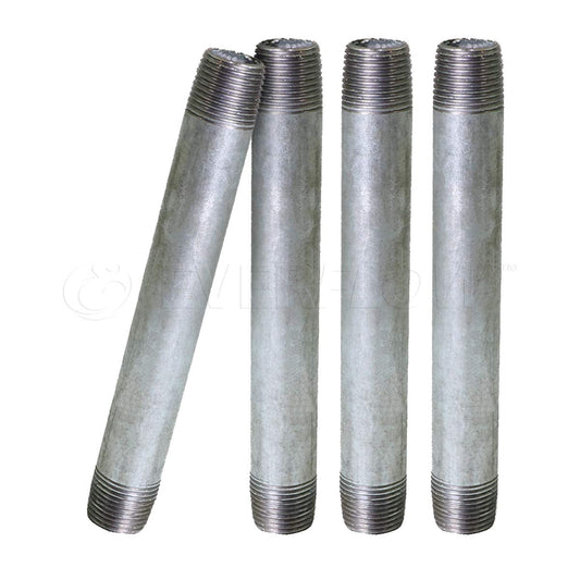 Supply Giant 2-1/2" x 8", Steel Pipe, pre cut Industrial Pipe, Threaded Pipe Nipples and Fittings, Build Vintage DIY Furniture, Galvanized (Pack Of 4)