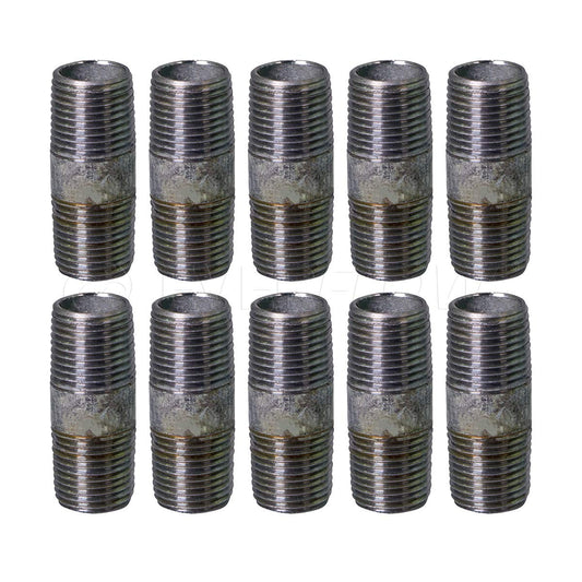 Supply Giant 2" x 6", Steel Pipe, pre cut Industrial Pipe, Threaded Pipe Nipples and Fittings, Build Vintage DIY Furniture, Galvanized (Pack Of 10)