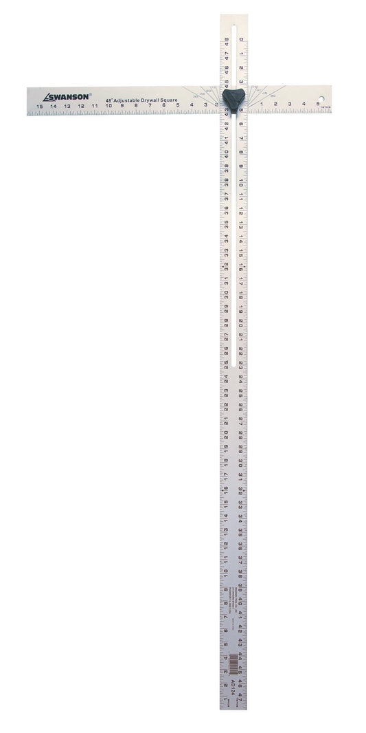 Swanson Tool Co 48" Adjustable Aluminum Drywall Square, Model AD124