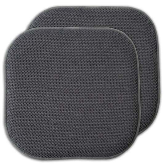 Sweet Home Collection Memory Foam Honeycomb Non-Slip Back 16" x 16" Chair Pad - Gray, 2 Pack