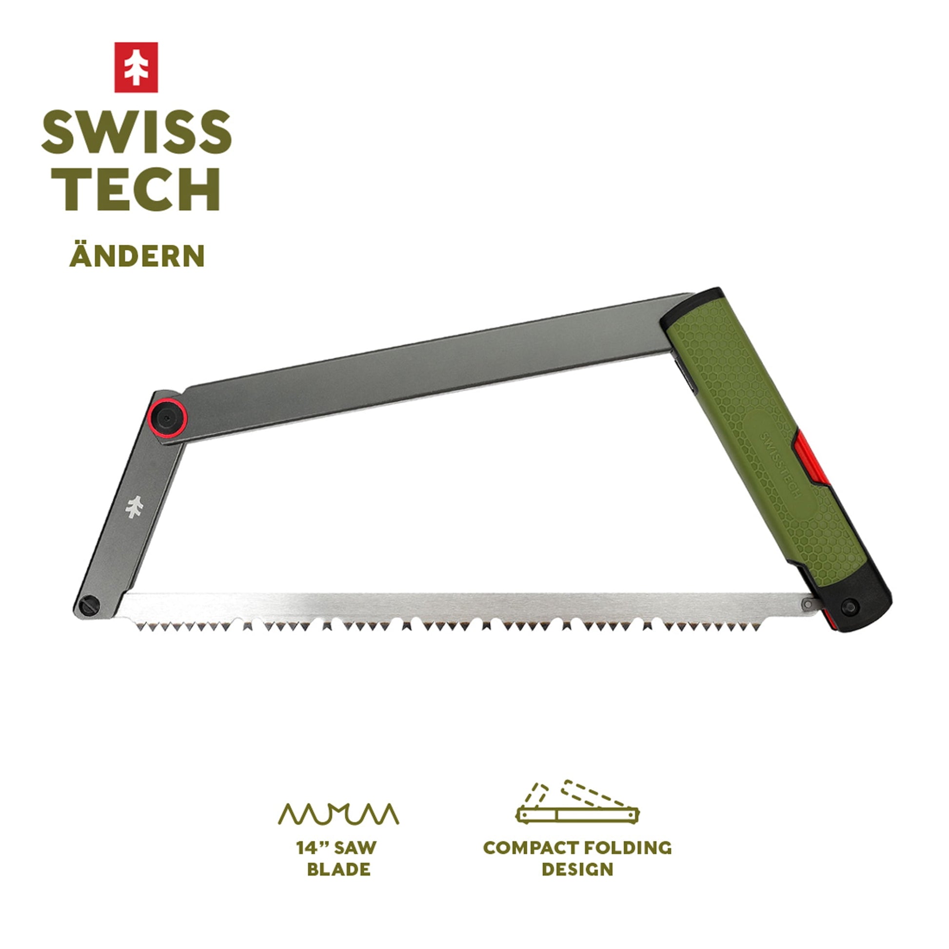 Swiss Tech Sierra de Lazo Plegable, Ligera y Empacable para Acampar, Senderismo y Supervivencia
