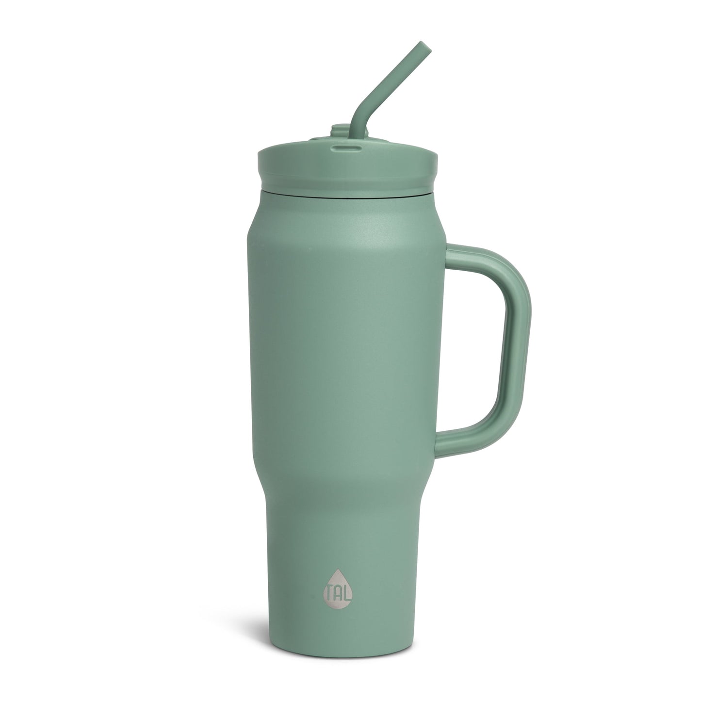 TAL 30oz Stainless Steel Basin Travel Mug with Silicone Straw, Sage