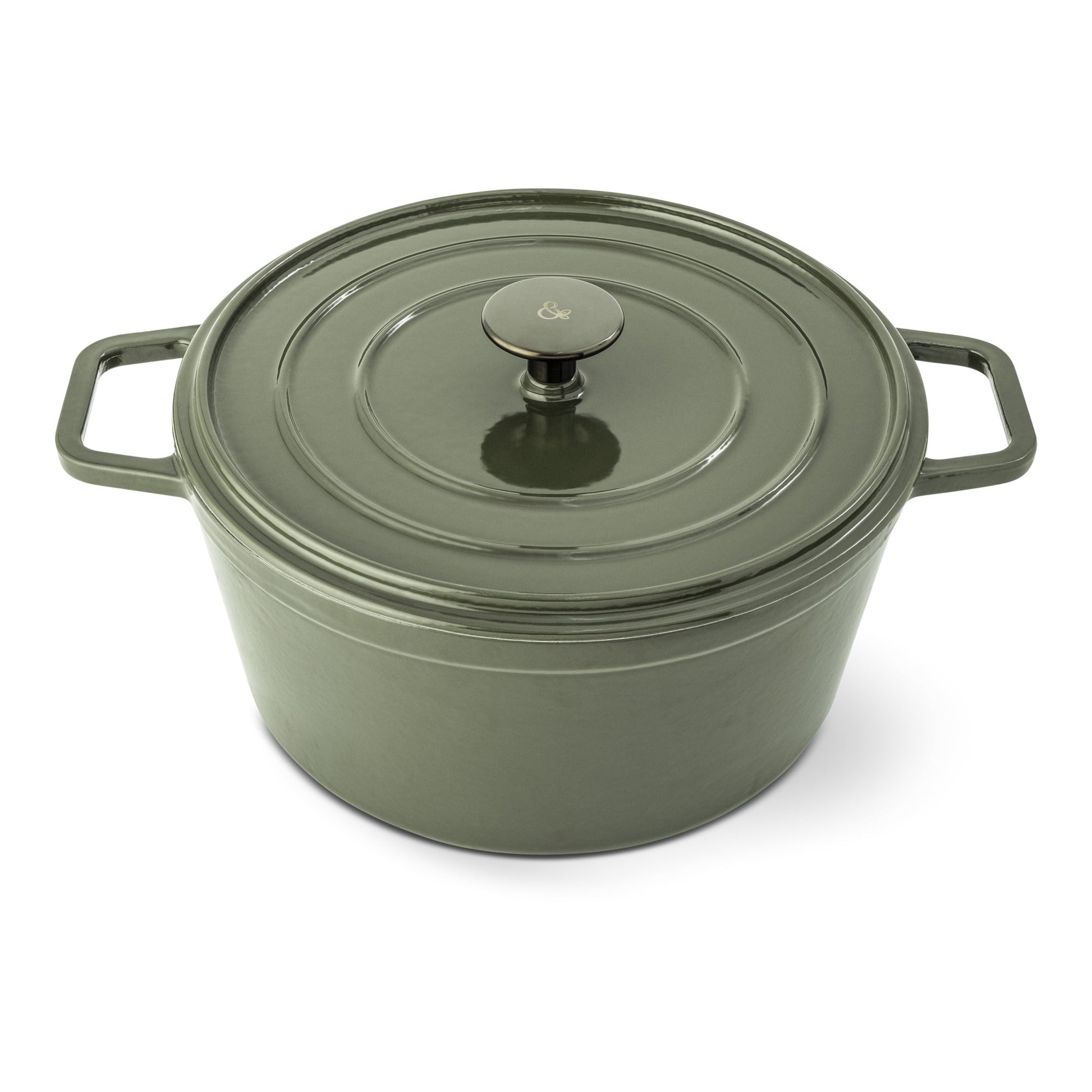 Thyme & Table 5.3 QT Enameled Cast Iron Dutch Oven - Moss