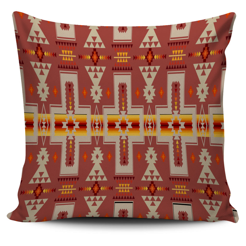 Tan Tribe Design Native American Pillow Cover