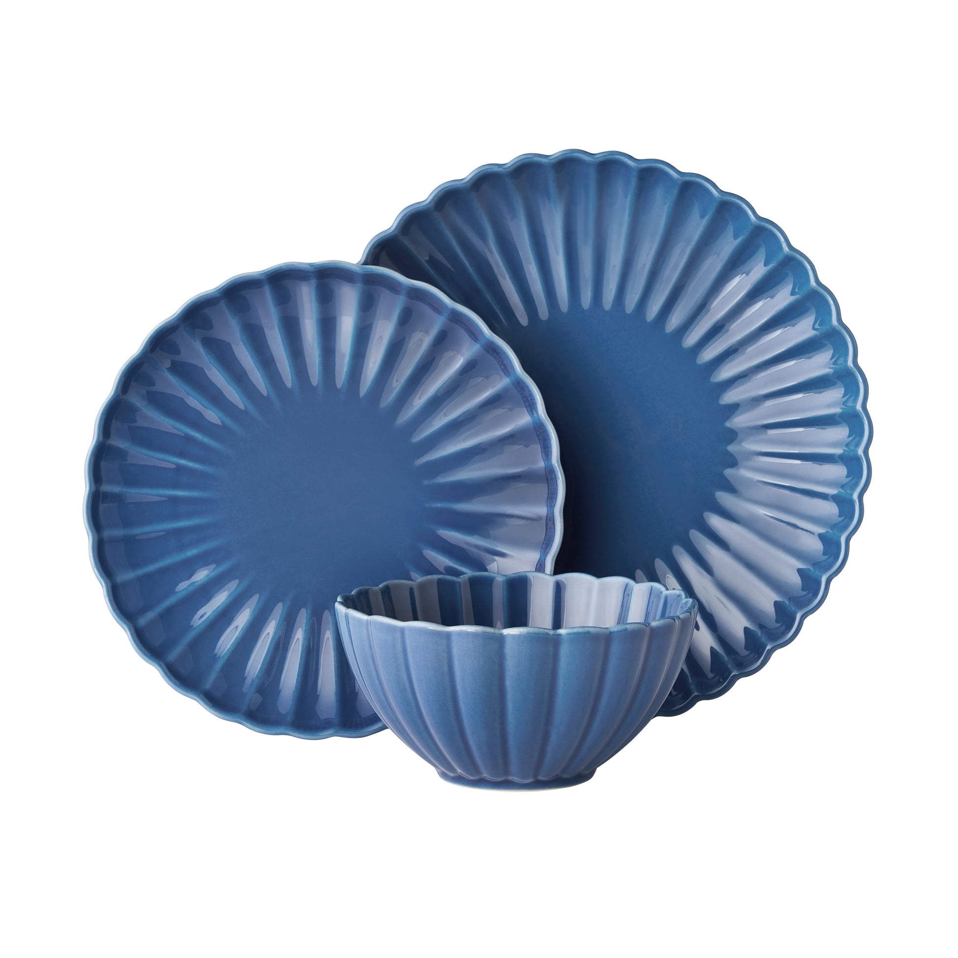 The Pioneer Woman Colette 12-Piece Stoneware Dinnerware Set, Purple