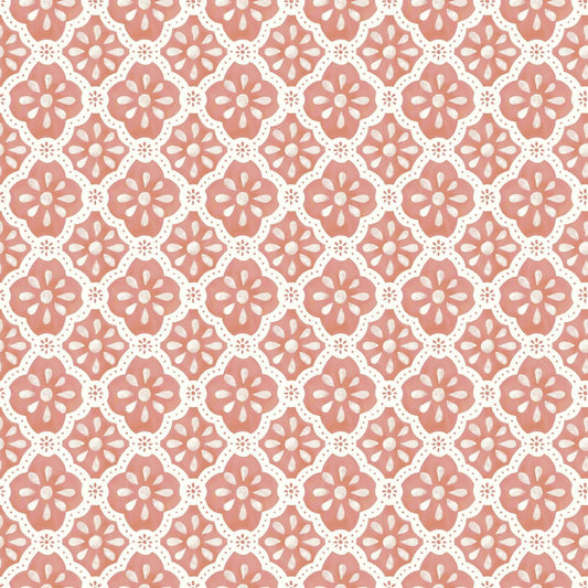 The Pioneer Woman Pink Salmon Washy Trellis Peel and Stick Wallpaper, 18" x 18.86'