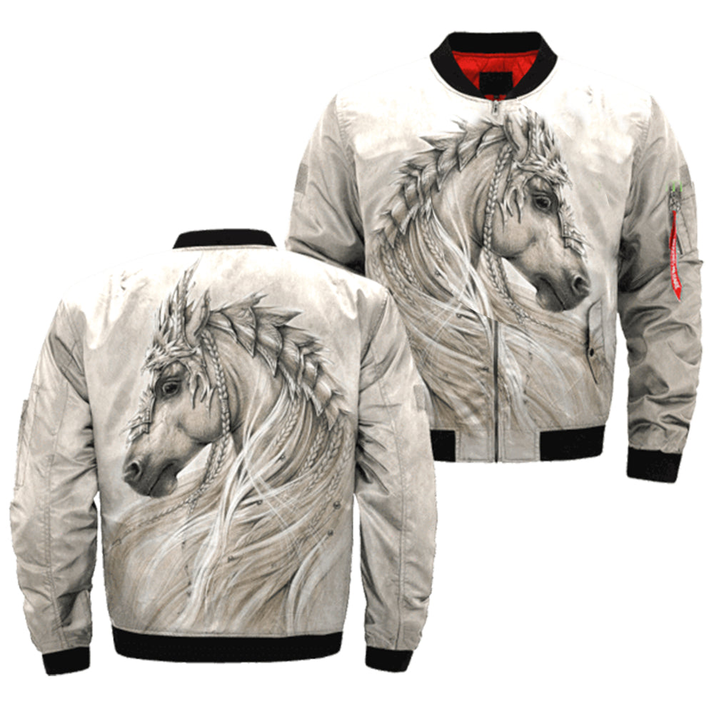 The White Horse American Native Over Print Bomber Jacket
