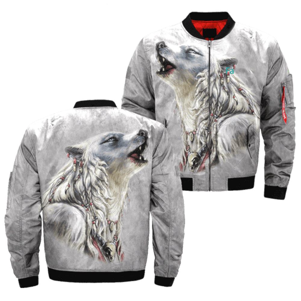 The White Wolf American Native Bomber Jacket