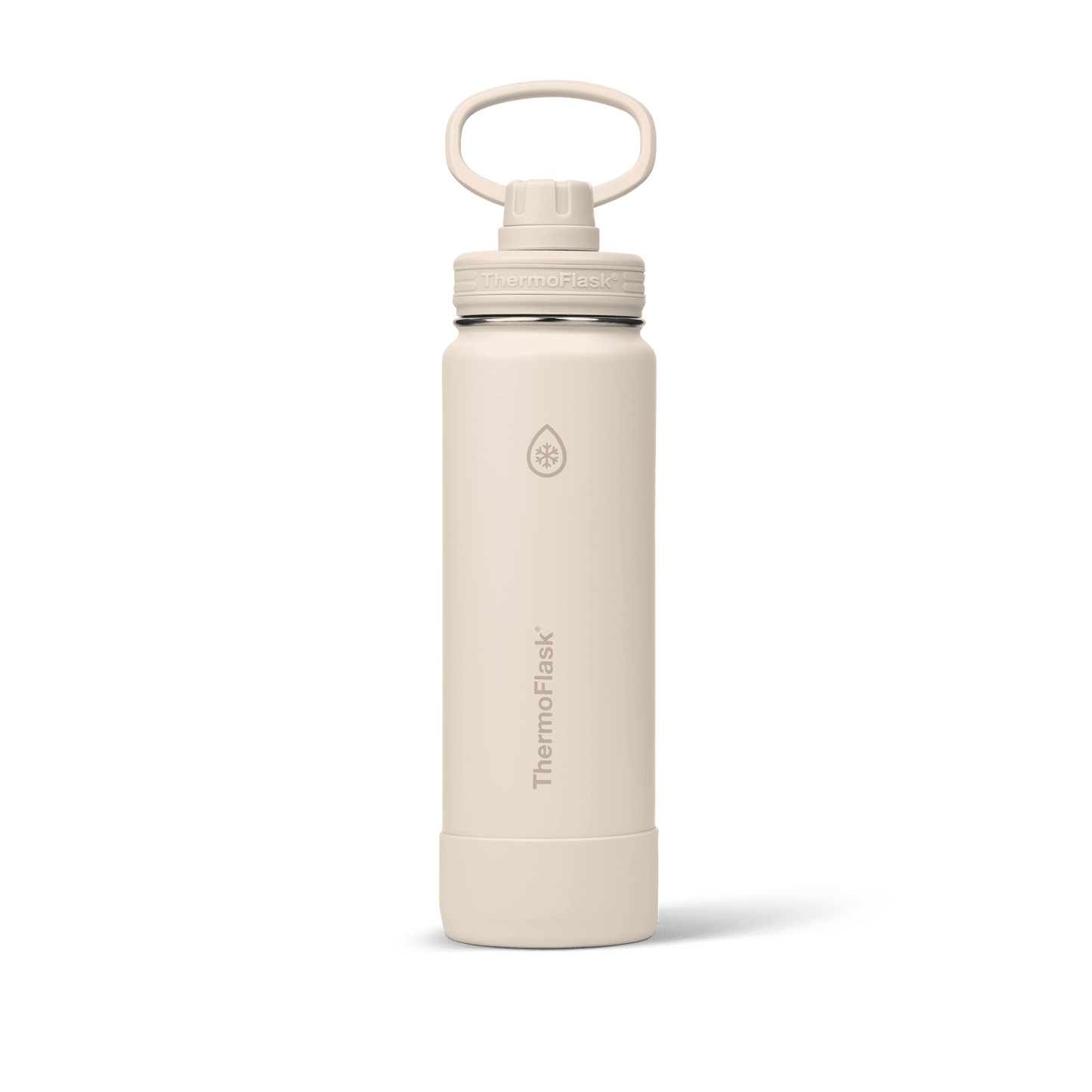 ThermoFlask Classics Insulated Stainless Steel Water Bottle with Leakproof Spout Lid, 24 oz, Sand