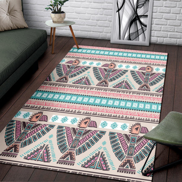 Thunderbird Pattern Pink Area Rug