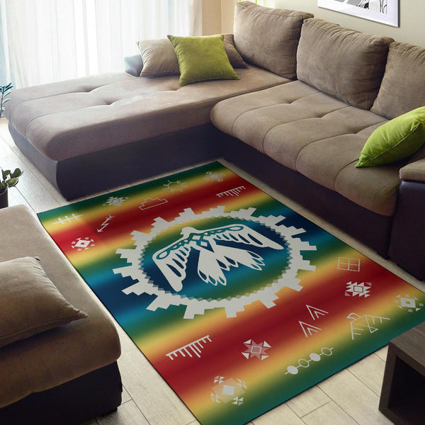 Thunderbird Rainbow Native American Design Area Rug